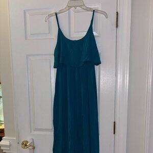 2 Charlotte Russe flounce maxi dresses Teal and Red both size Small